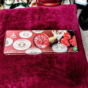 Annahütte Set of 6 Crystal Pinwheel Vintage Retro Coasters - Never Used